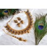 Antique blue mango necklace set dj-01263