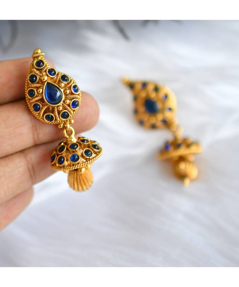 Antique blue mango necklace set dj-01263