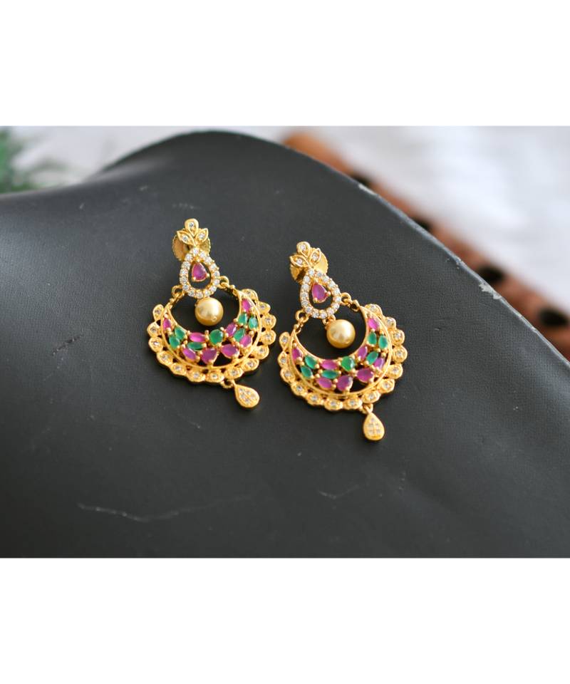 Gold tone Cz ruby necklce set dj-01273