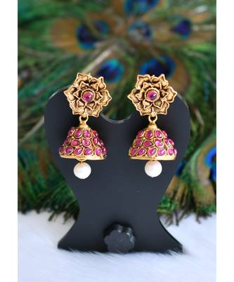 Antique kemp floral jhumkkas dj-01225 1