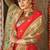 Red woven banarasi silk saree with blouse