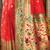 Red woven banarasi silk saree with blouse