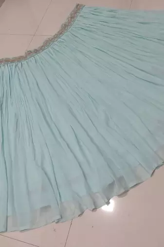  Turquoise Crush Work Faux Georgette Lehenga Choli