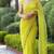 Parrot Green soft Nylon Net Zari Embroidered Saree