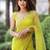 Parrot Green soft Nylon Net Zari Embroidered Saree