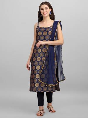 Women Silk Blend Kurta Pant with Dupatta Set 1