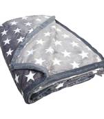 Ajanta Handloom House Flannel Double  Blanket Grey