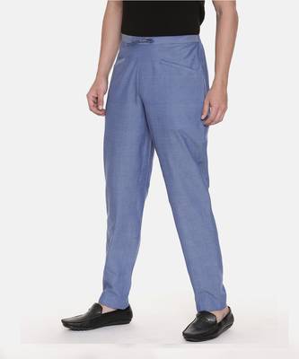 Blue Cotton Drawstring Pants 3
