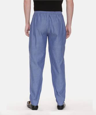 Blue Cotton Drawstring Pants 5