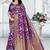 Purple woven banarasi silk saree with blouse