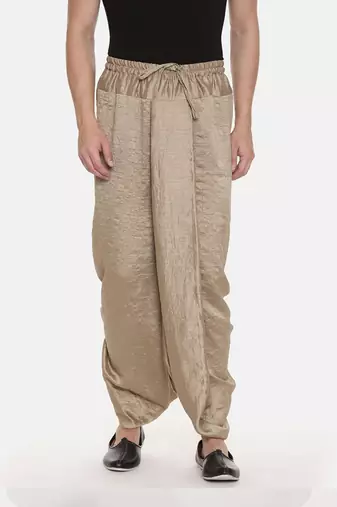 Gold Slub Silk Dhoti Pant