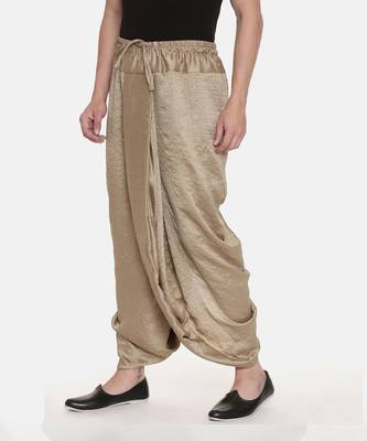 Gold Slub Silk Dhoti Pant 3