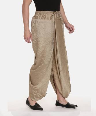 Gold Slub Silk Dhoti Pant 4