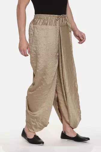 Gold Slub Silk Dhoti Pant