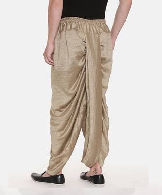 Gold Slub Silk Dhoti Pant 5