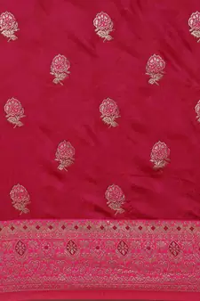 Wine woven silk blend saree with blouse