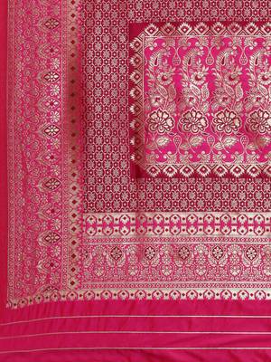 Wine woven silk blend saree with blouse 4