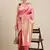 Peach Woven Silk Blend Saree With Blouse