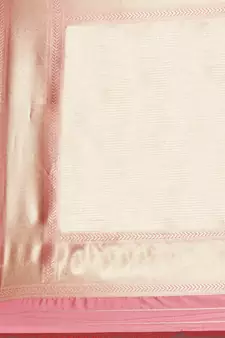Peach Woven silk blend Saree With Blouse