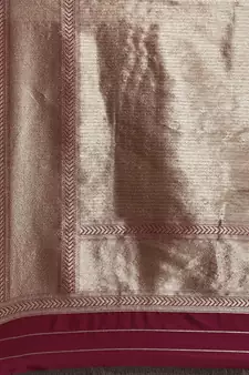 Wine Woven silk blend Saree With Blouse