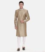 Gold Silk Embroidered Sherwani