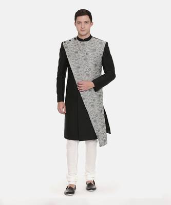 Silk/Chanderi Embroidered Sherwani 1