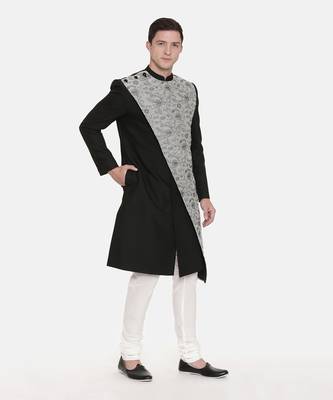 Silk/Chanderi Embroidered Sherwani 4