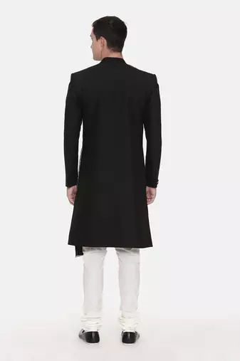 Silk/Chanderi Embroidered Sherwani