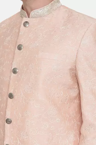 Pink Chanderi Embroidred Sherwani