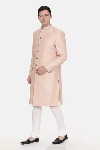 Pink Chanderi Embroidred Sherwani