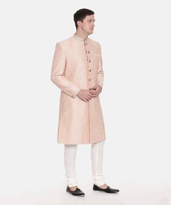 Pink Chanderi Embroidred Sherwani 4
