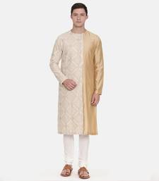 Silk Embroidered Gold Kurta Set