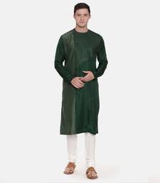 Green Silk Chanderi Kurta Set