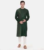 Green Silk Chanderi Kurta Set
