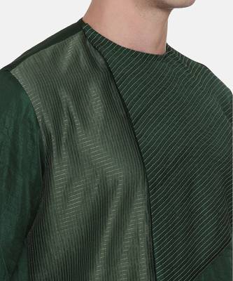Green Silk Chanderi Kurta Set 2