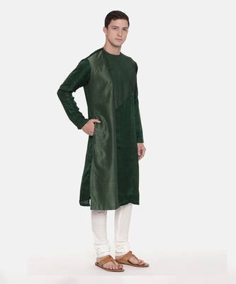 Green Silk Chanderi Kurta Set 4