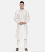 Ivory Silk Embroidered Kurta Set