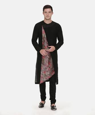 Silk Chanderi Printed Kurta Set 1