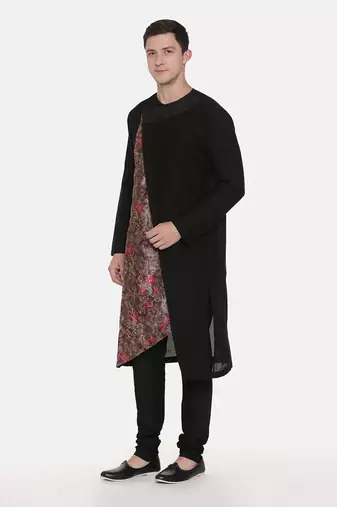 Silk Chanderi Printed Kurta Set