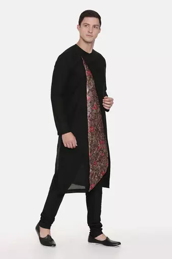 Silk Chanderi Printed Kurta Set