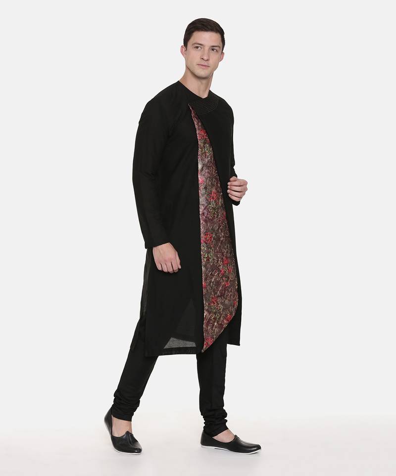 Silk Chanderi Printed Kurta Set