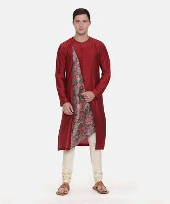 Silk Chanderi Printed Kurta Set 1