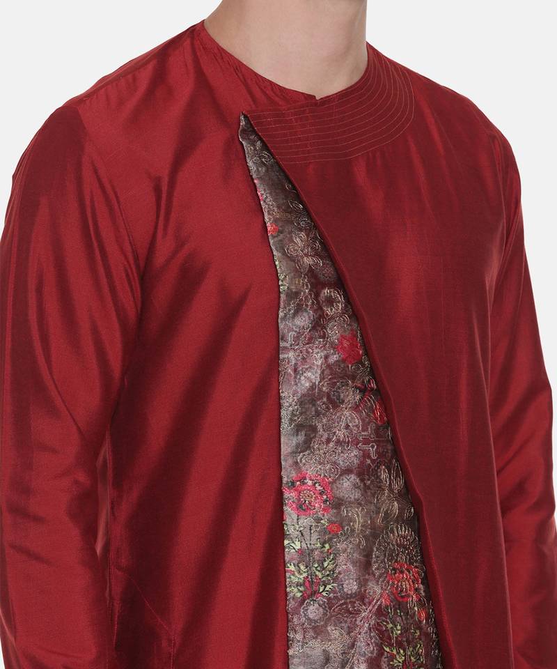 Silk Chanderi Printed Kurta Set