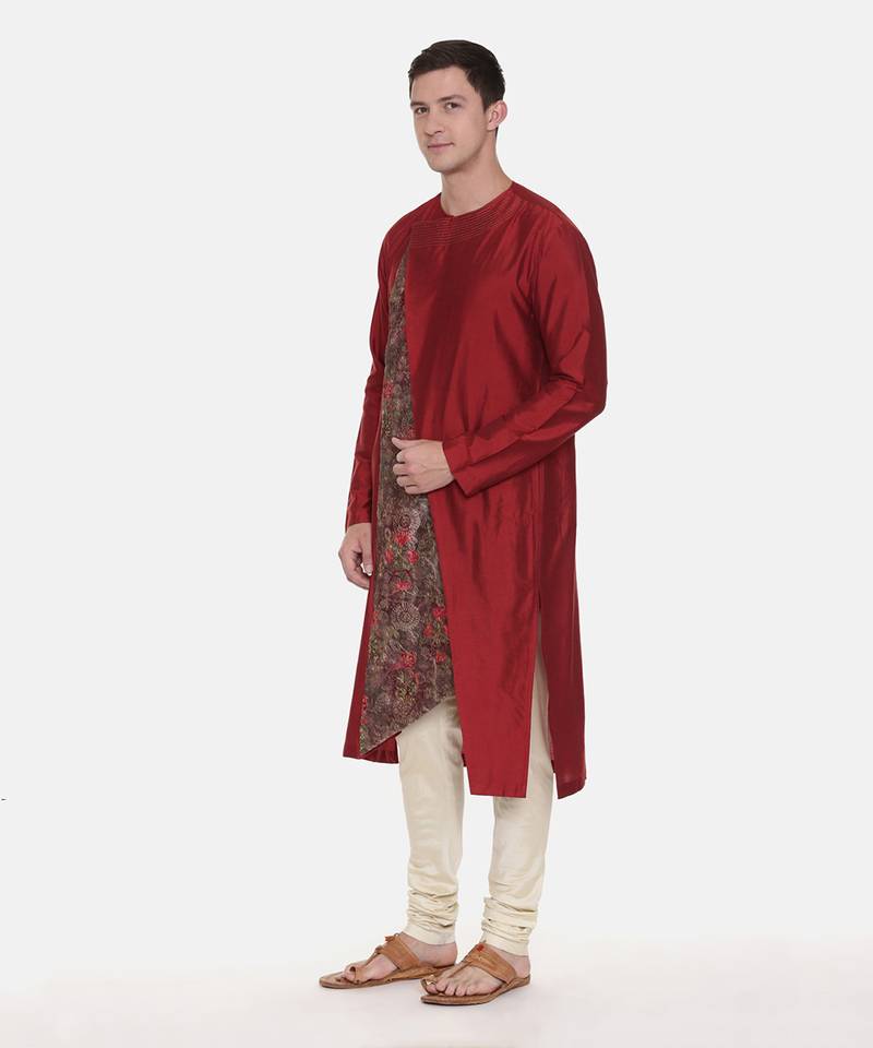 Silk Chanderi Printed Kurta Set
