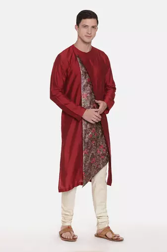 Silk Chanderi Printed Kurta Set