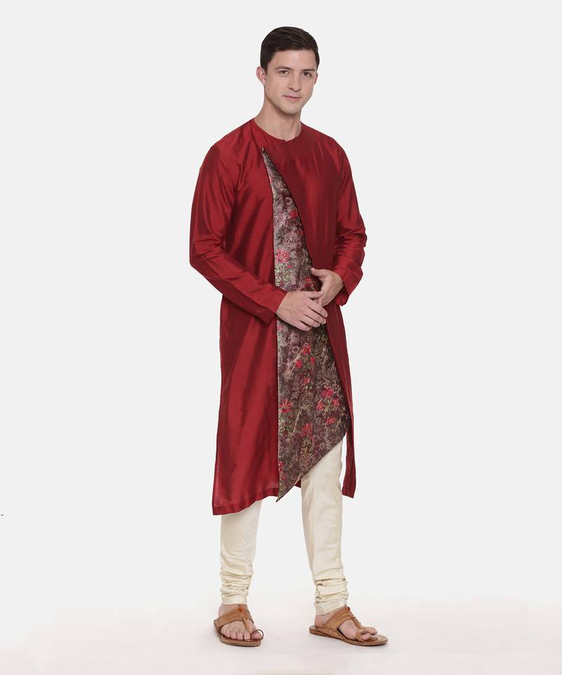 Silk Chanderi Printed Kurta Set