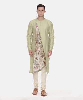 Silk Chanderi Printed Kurta Set 1