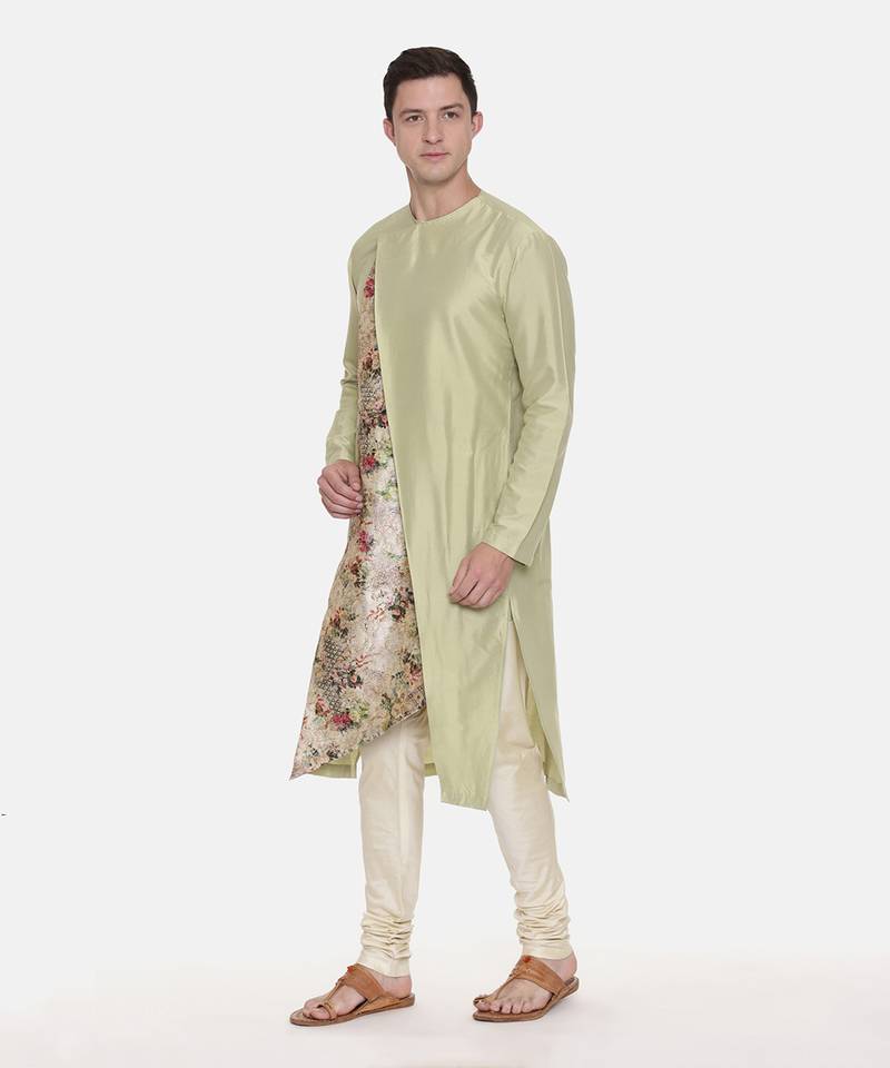 Silk Chanderi Printed Kurta Set