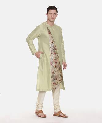 Silk Chanderi Printed Kurta Set 4