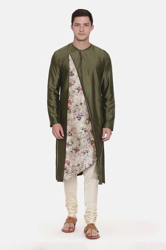 Silk Chanderi Printed Kurta Set